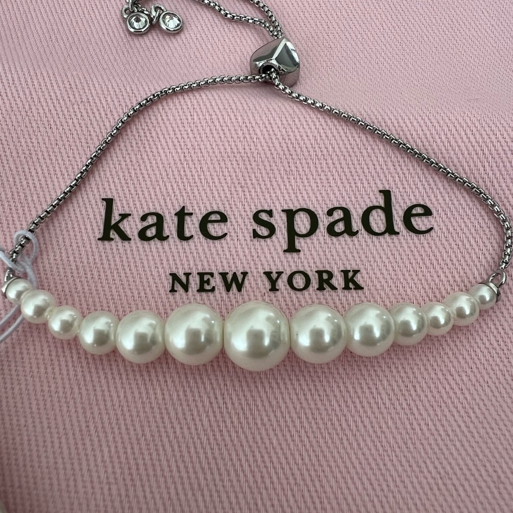 ♠️kate spade glass pearl slider bracelet NWT